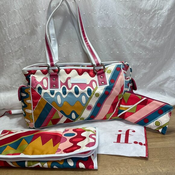 Isabella Fiore Handbags - Isabella Fiori Geo Printed Diaper Bag